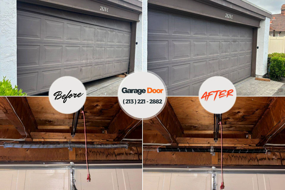 Before and after: garage door repair Palm Beach Gardens, FL